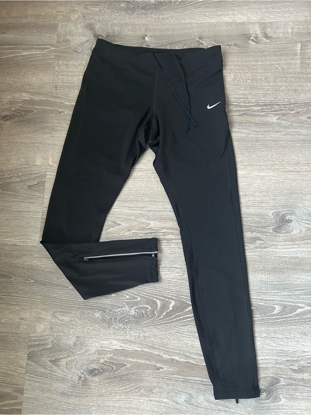 Nike Black Athletic Leggings with Ankle Zipper